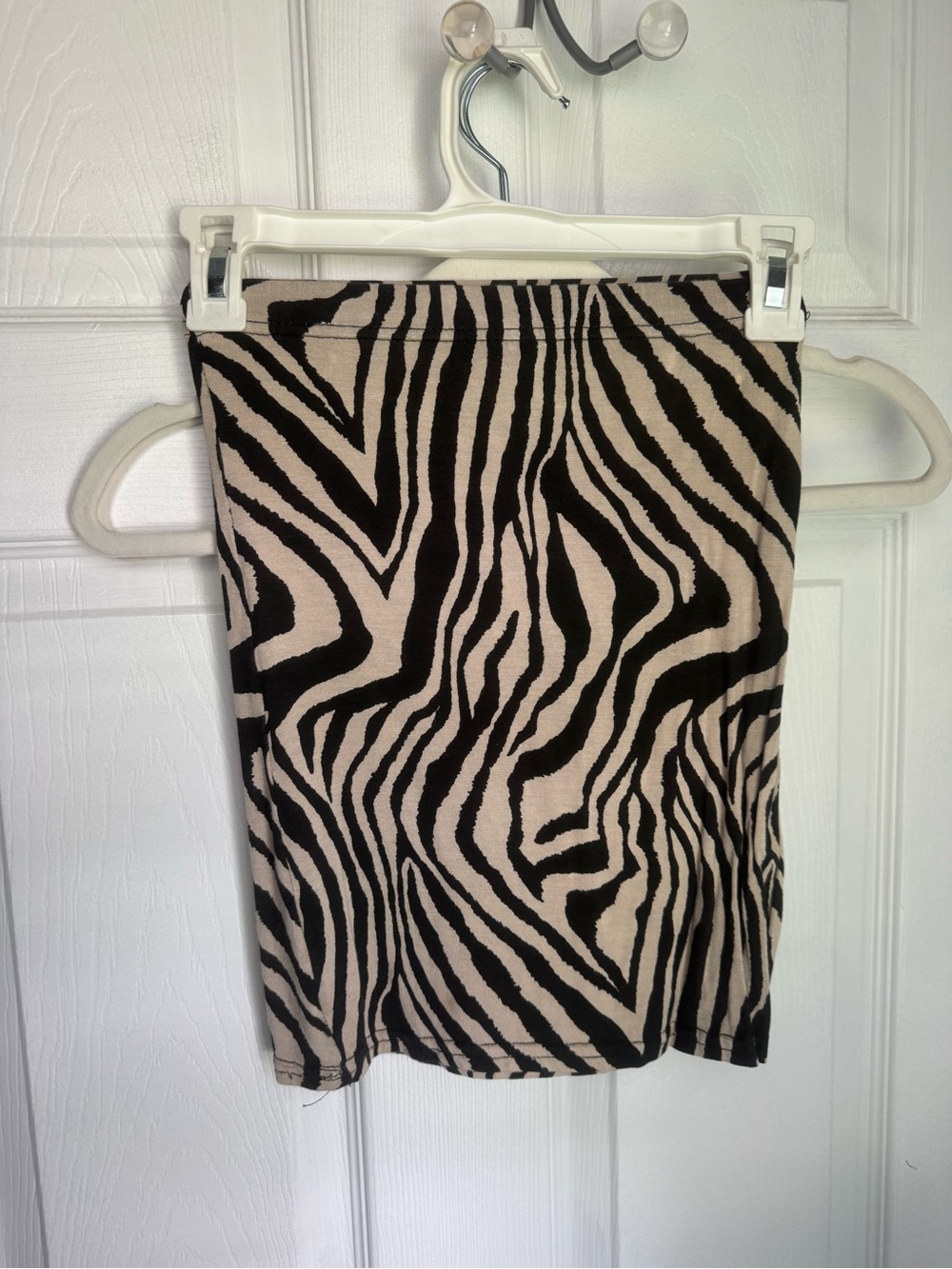 PrettyLittleThing Black and Cream Zebra Print Mini Skirt